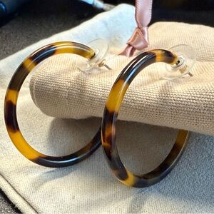 Tortoise Shell Hoop Earrings